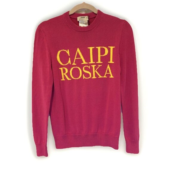 Fuzzi Gambucci Womens Sweater Caipi Roska Puff‎ Sleeve Pink Cotton XS NWT Italy - Picture 1 of 9